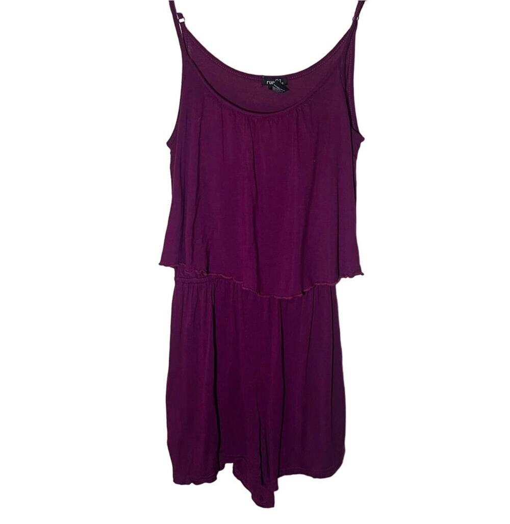 5/$25 Purple Flowy Rue Spaghetti Strap Romper Size Medium Dopamine Dressing Boho
